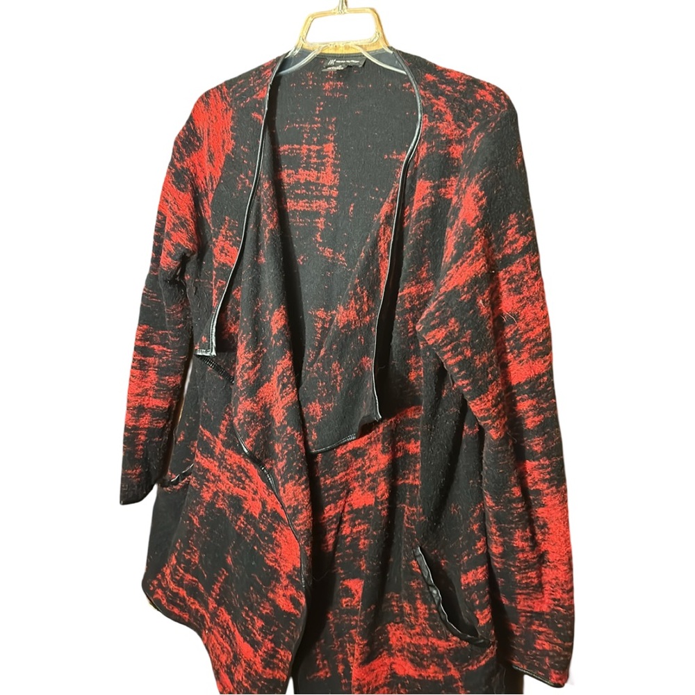 INC brand, black and‎ red knit, rap style blazer. - Picture 2 of 10